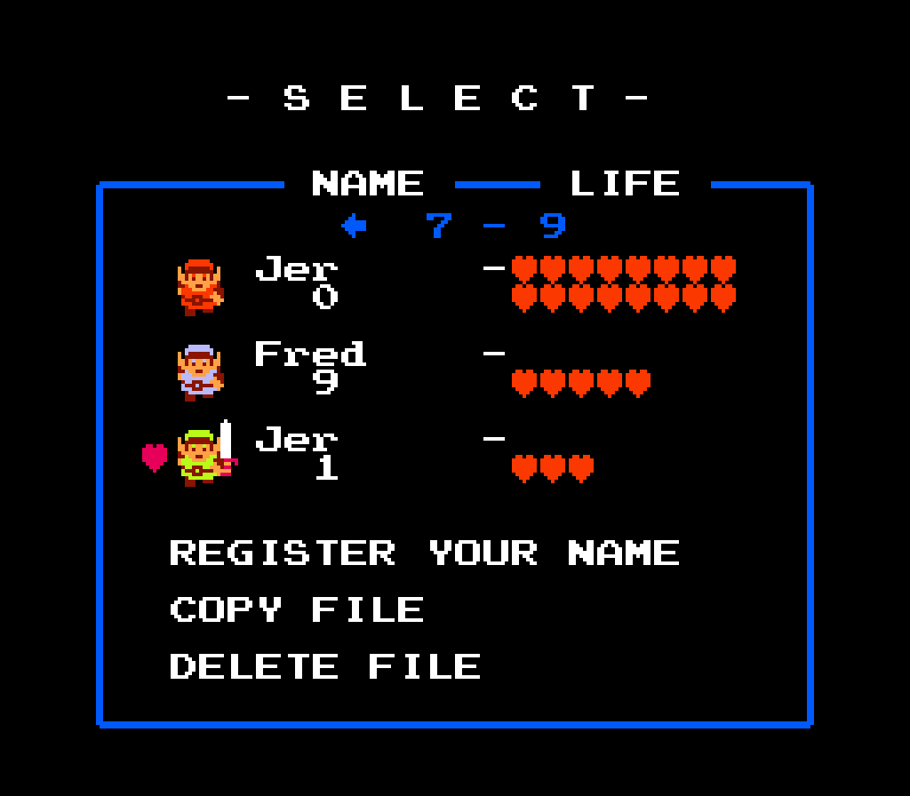 File select screen